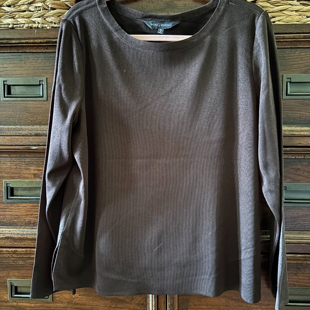 Vintage Ming Wang brown knit sweater in size XL